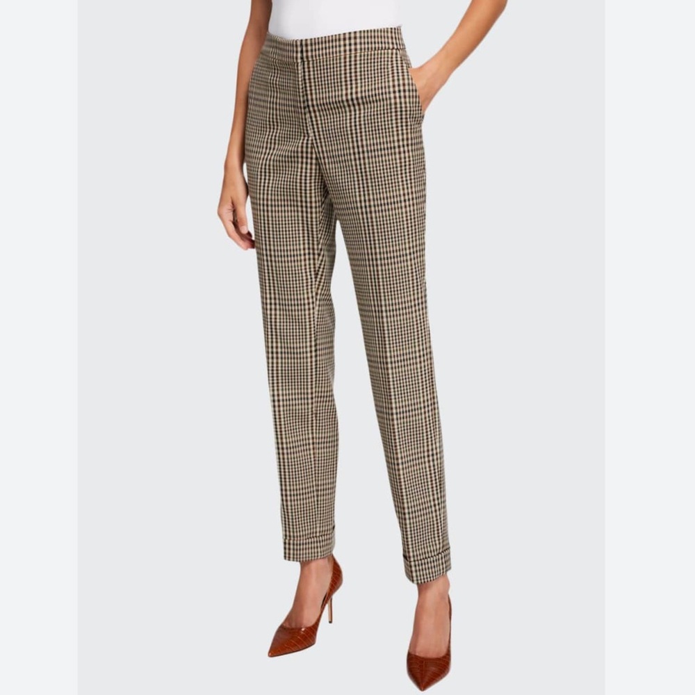 Lafayette 148 Clinton Plaid Cuffed Pants | 12 NWT